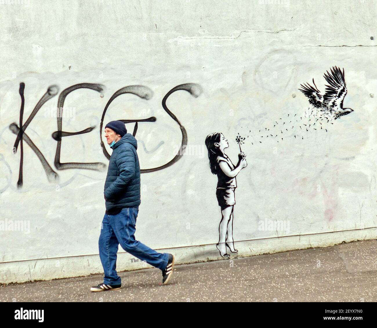 Glasgow, Écosse, Royaume-Uni.6 mars 2021, Lockdown samedi a vu la dystopie croissante comme un centre-ville vide est devenu un refuge pour les graffitis et le vandalisme avec plus de personnes marchant seul que jamais crédit Gerard Ferry/Alamy Live News Banque D'Images