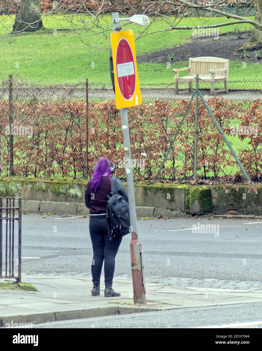 Glasgow, Écosse, Royaume-Uni.6 mars 2021, Lockdown samedi a vu la dystopie croissante comme un centre-ville vide est devenu un refuge pour les graffitis et le vandalisme avec plus de personnes marchant seul que jamais crédit Gerard Ferry/Alamy Live News Banque D'Images