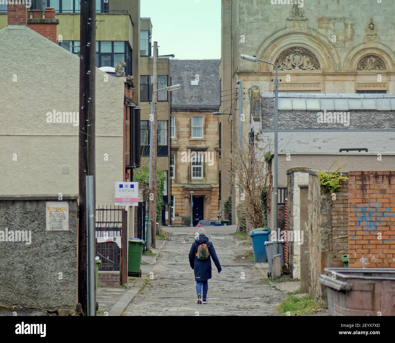 Glasgow, Écosse, Royaume-Uni.6 mars 2021, Lockdown samedi a vu la dystopie croissante comme un centre-ville vide est devenu un refuge pour les graffitis et le vandalisme avec plus de personnes marchant seul que jamais crédit Gerard Ferry/Alamy Live News Banque D'Images