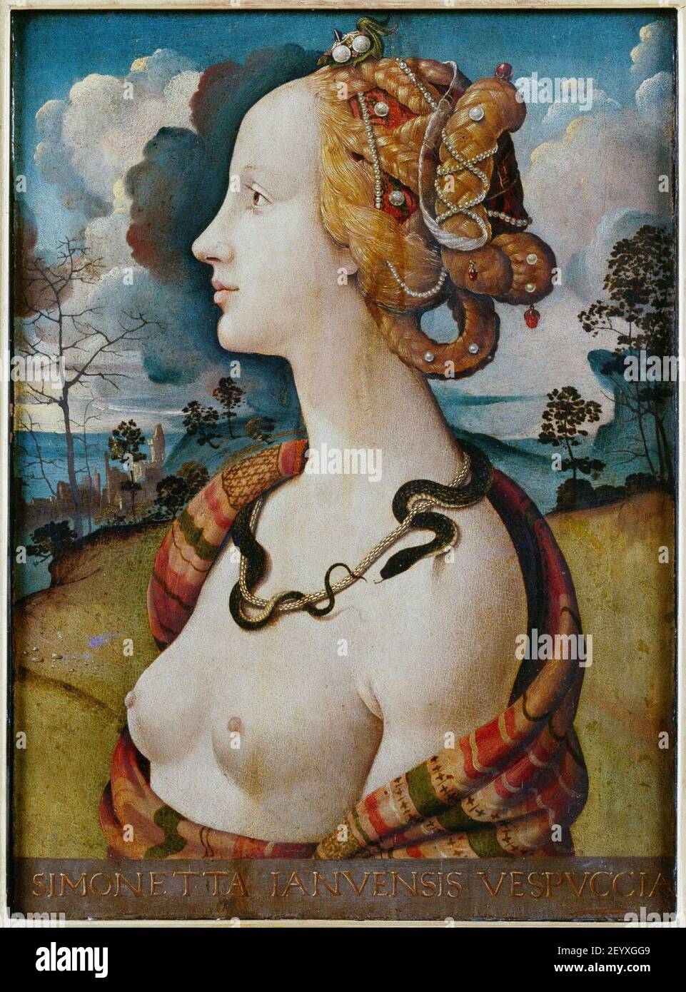 Piero di Cosimo - Portrait de femme dit de Simonetta Vespucci Banque D'Images