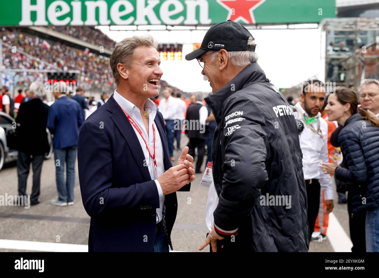 ZETSCHE Dieter, PDG Daimler AG Mercedes, PDG Daimler AG, portrait avec COULTHARD David (gbr), ancien pilote de F1 lors du championnat du monde de Formule 1 FIA 2019, Grand Prix de Chine, à Shanghai du 11 au 14 avril - photo DPPI Banque D'Images