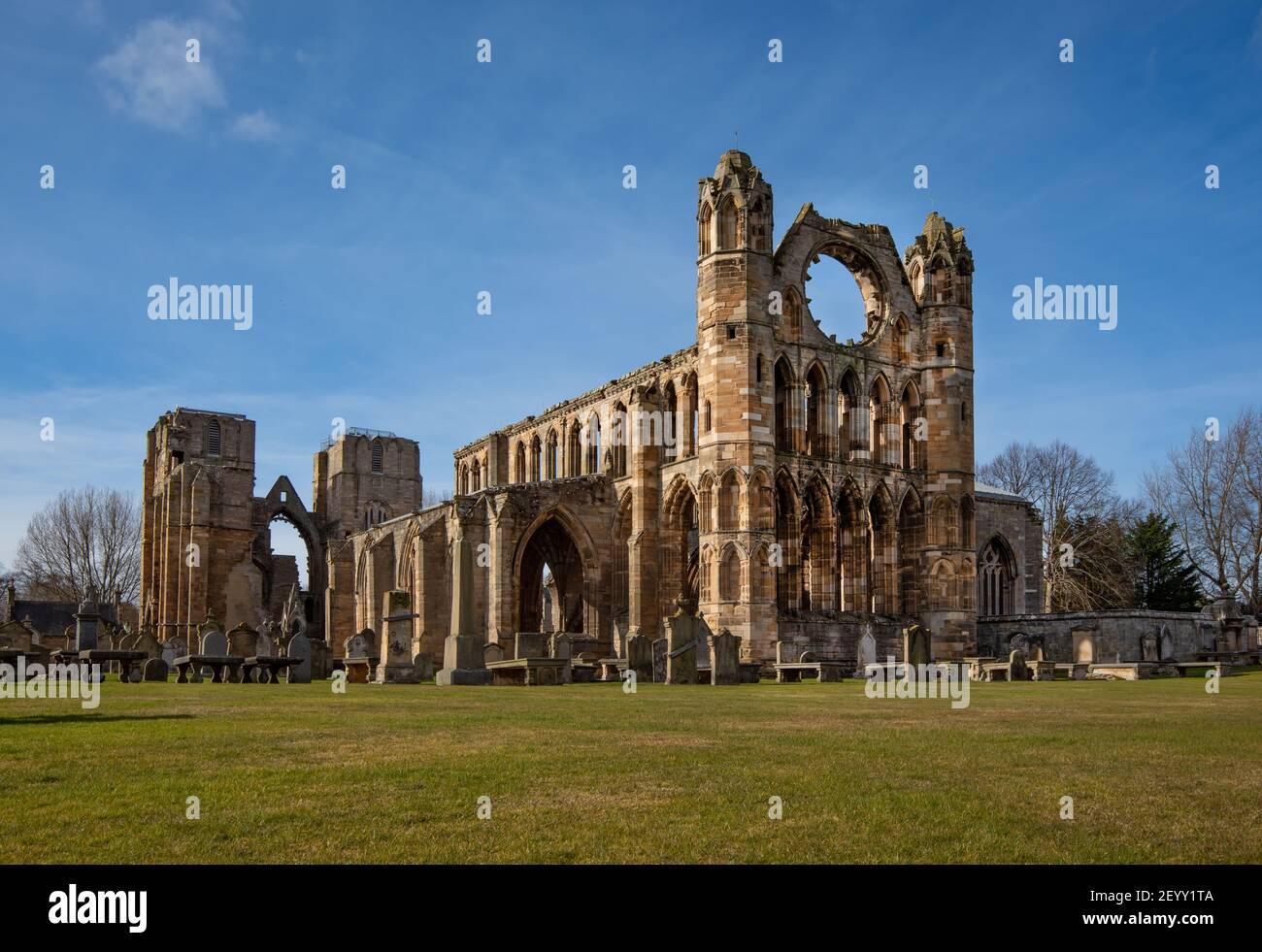 Les ruines de la cathédrale d'Elgin dans la ville d'Elgin, Moray, Écosse Banque D'Images