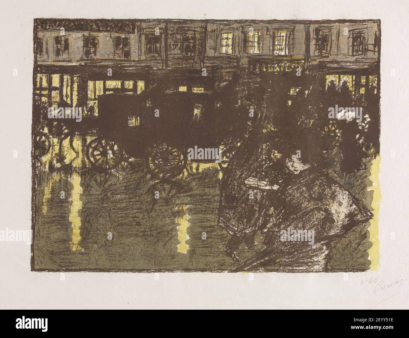 Pierre Bonnard (français, 1867-1947), publié par Ambroise Volard, imprimé par Auguste Clot - quelques aspects de la vie de Paris, rue le soir dans la pluie Banque D'Images
