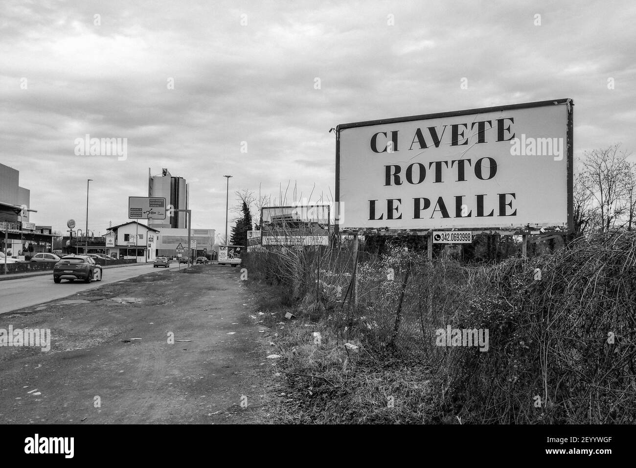 Italie, Legnano, Covid messagge Banque D'Images