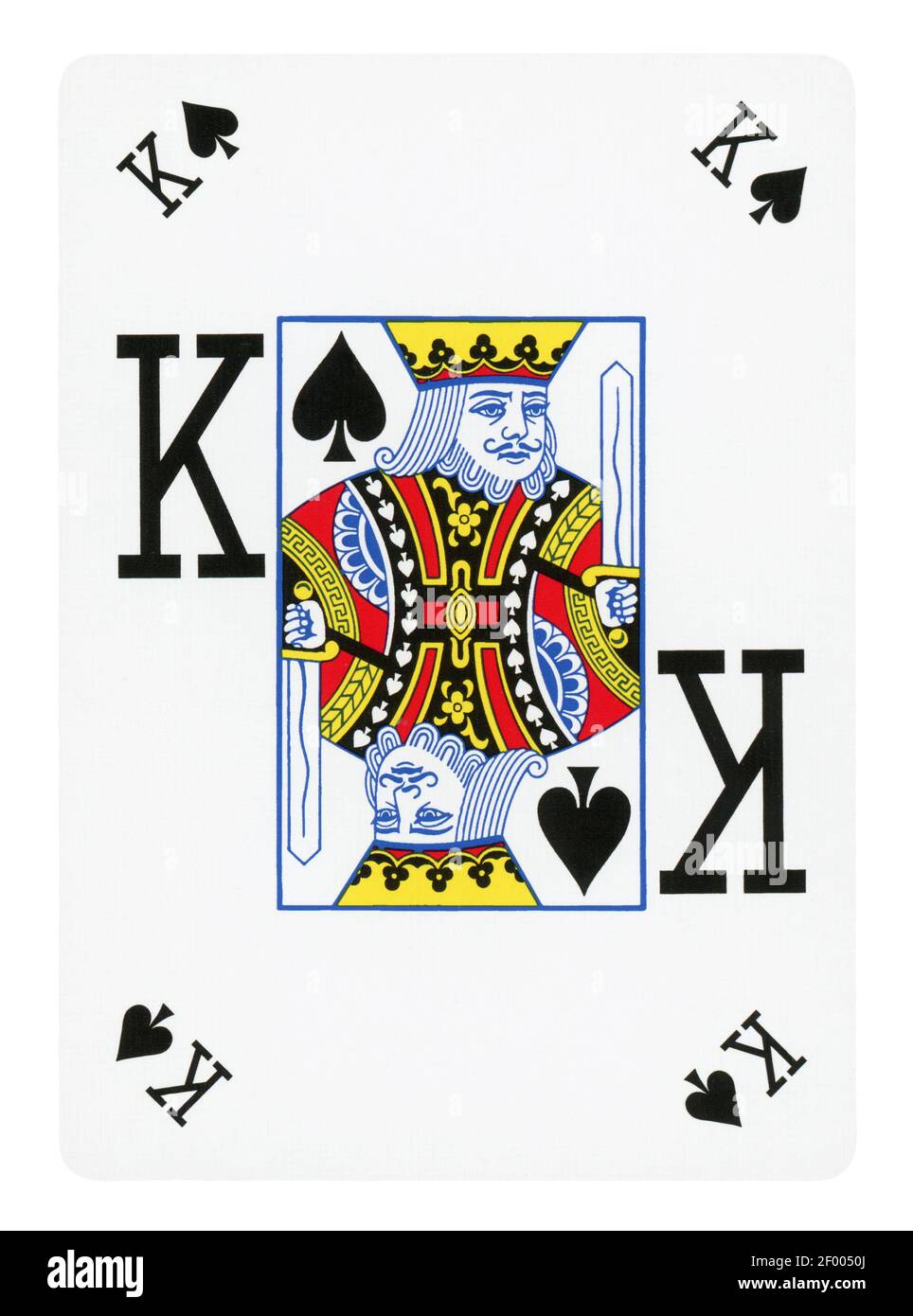 Carte à jouer King of Spades - isolée sur blanc (masque inclus) Banque D'Images