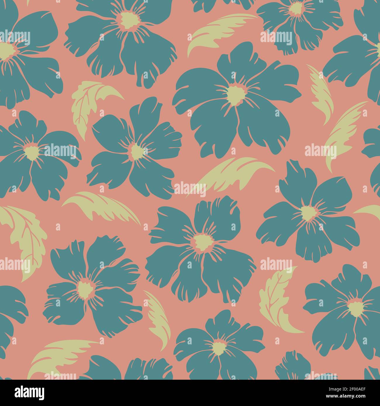Motif vectoriel sans couture avec fleurs décoratives éclatantes. Motif fleuri exubérant. Illustration de Vecteur