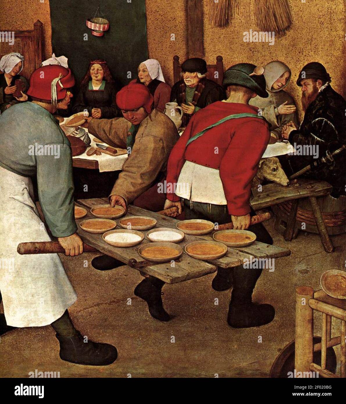 Tapisserie Murale « Mariage Paysan » D'après Bruegel – 27 X 18,5 Pouces, Coton/polyester, Belge