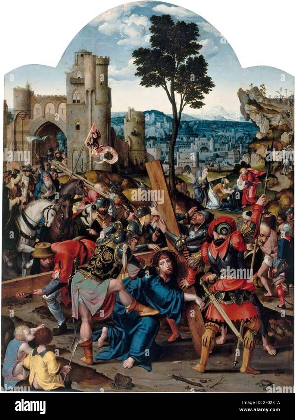 Pieter Coecke van Aelst - le Christ portant la Croix. Banque D'Images Pieter Coecke van Aelst - le Christ portant la Croix. Banque D'Images