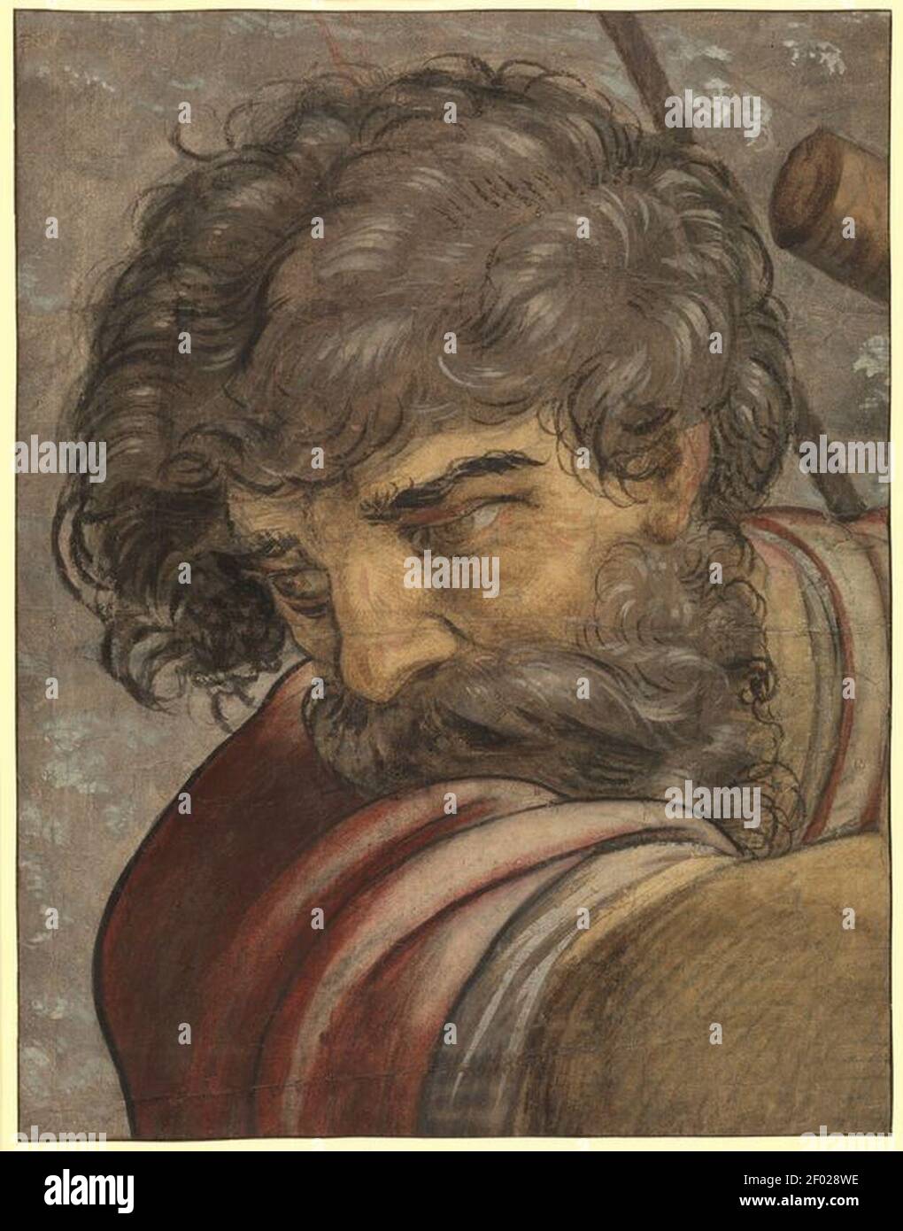 Pieter Coecke van Aelst et atelier - Chef d'un Homme (fragment d'un dessin animé). Banque D'Images Pieter Coecke van Aelst et atelier - Chef d'un Homme (fragment d'un dessin animé). Banque D'Images