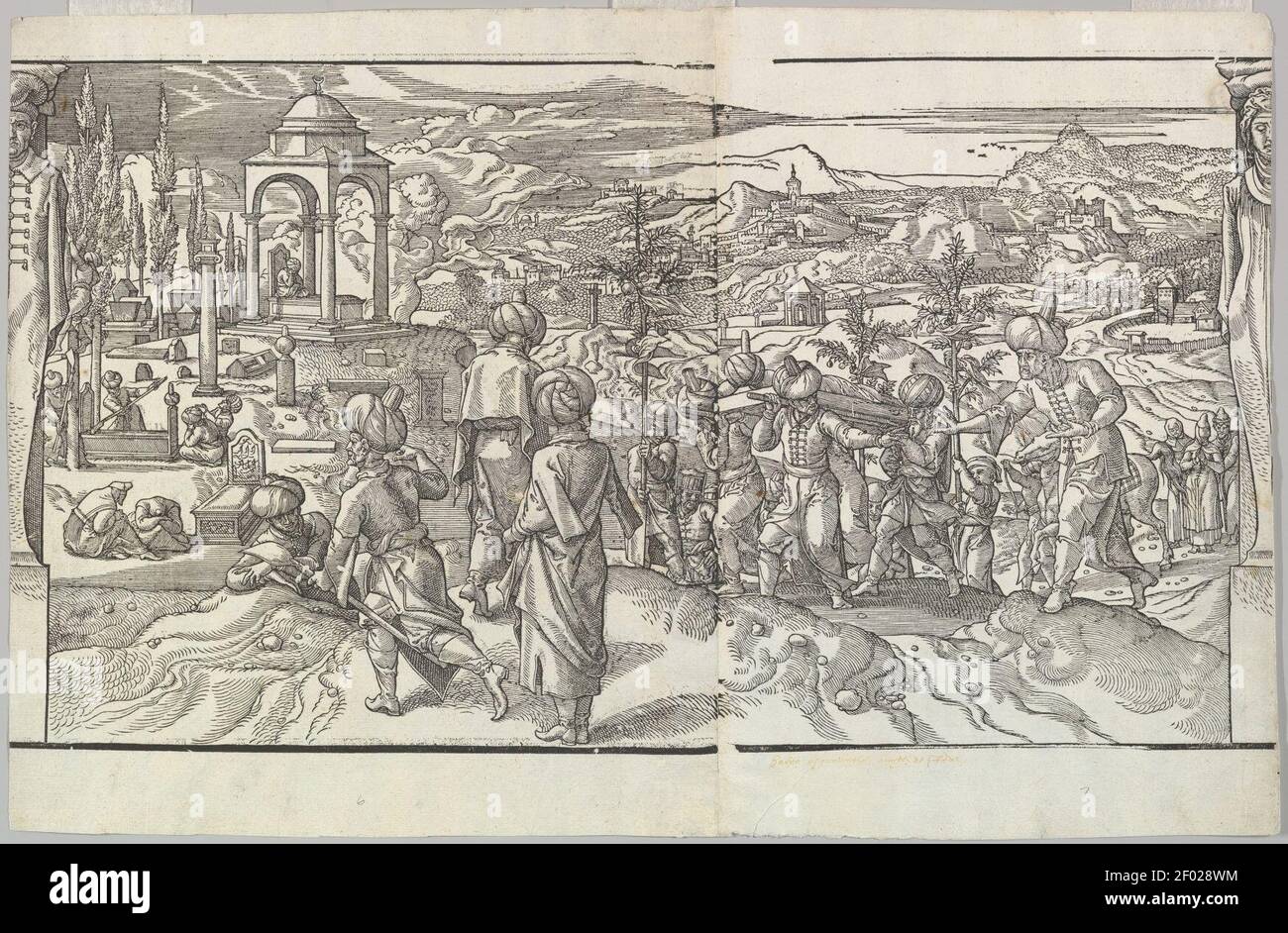 Pieter Coecke van Aelst - UN funéraire turc du ces moteurs et facihons de faire de Turcz. Banque D'Images Pieter Coecke van Aelst - UN funéraire turc du ces moteurs et facihons de faire de Turcz. Banque D'Images