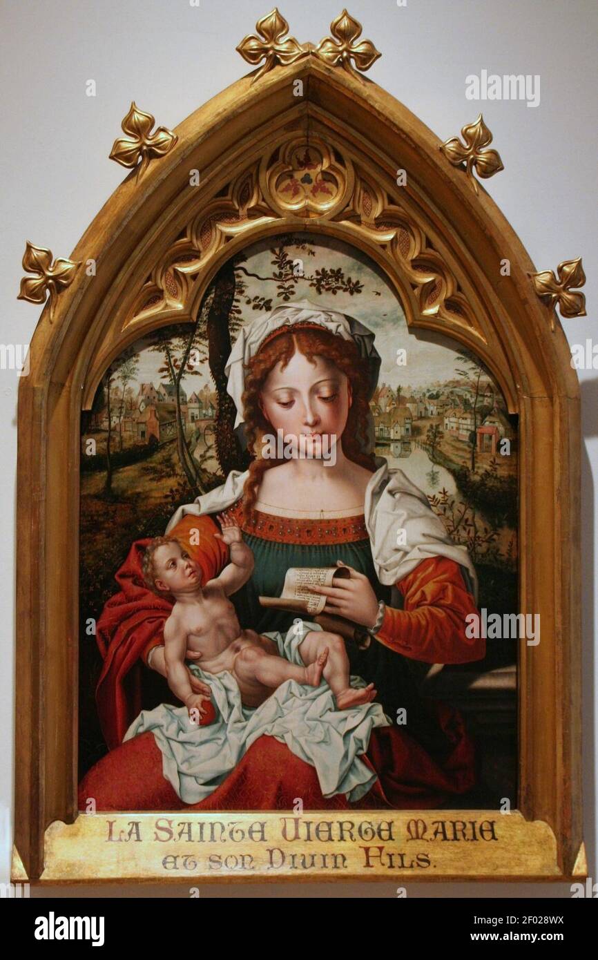 Pieter Coecke van Aelst - Vierge à l'enfant. Banque D'Images Pieter Coecke van Aelst - Vierge à l'enfant. Banque D'Images
