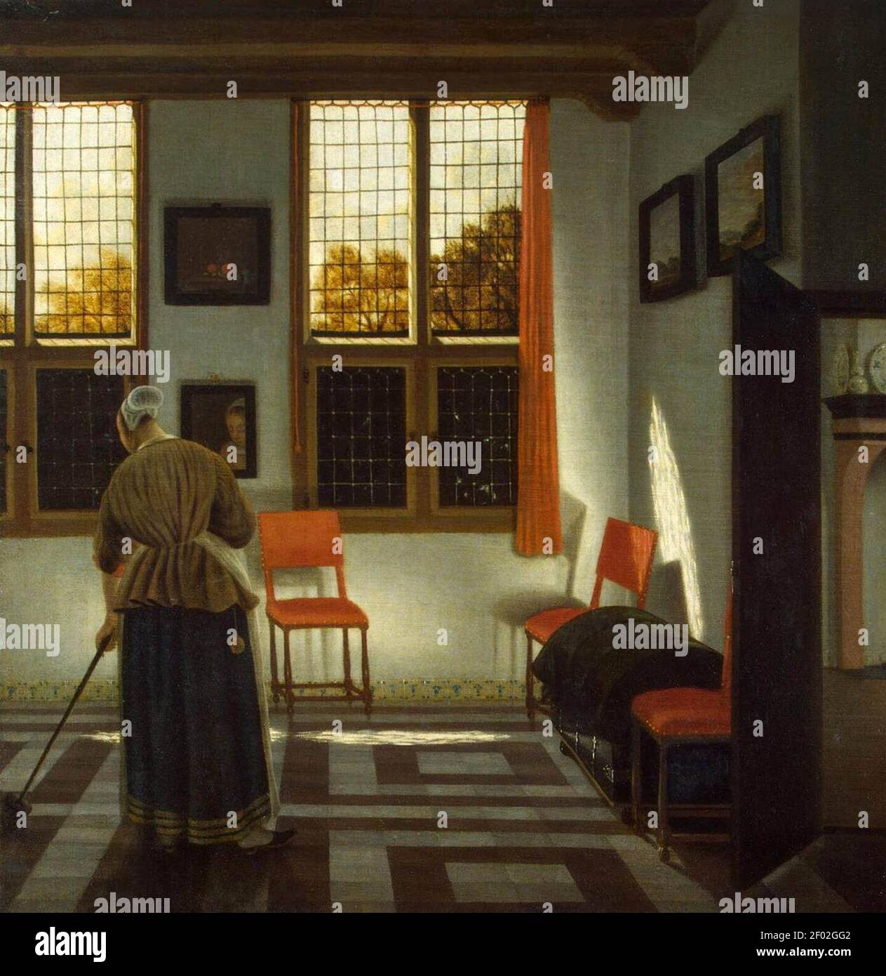 Pieter Janssens Elinga - Chambre dans une maison hollandaise Banque D'Images