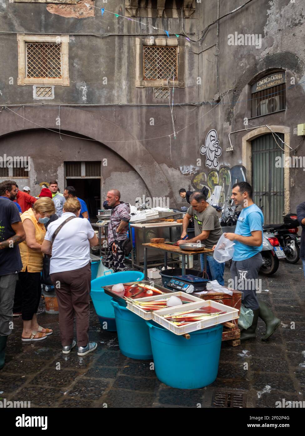 Marché aux poissons de Catane Pescheria Banque D'Images