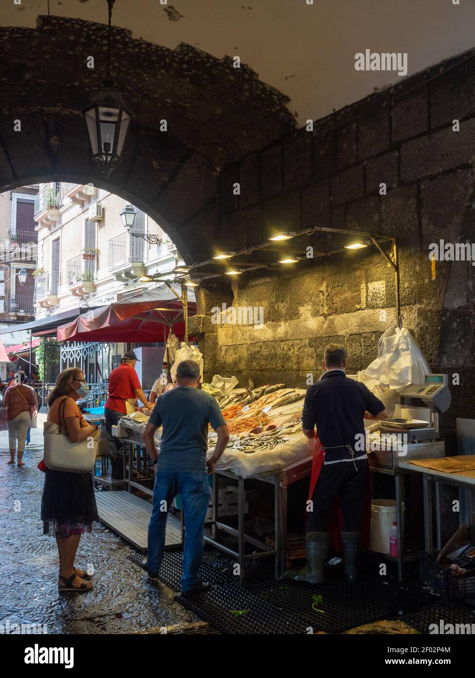 Marché aux poissons de Catane Pescheria Banque D'Images