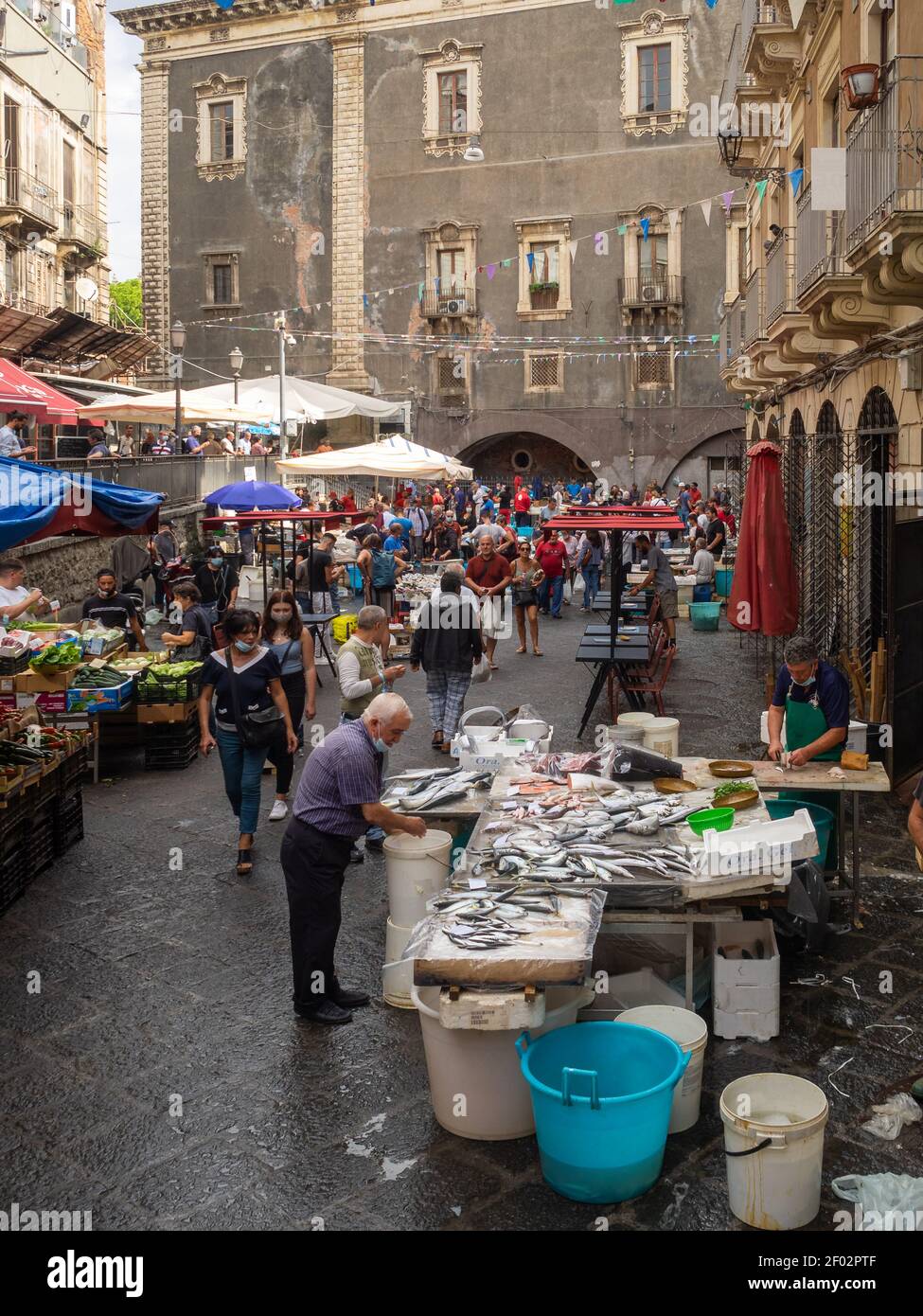 Marché aux poissons de Catane Pescheria Banque D'Images