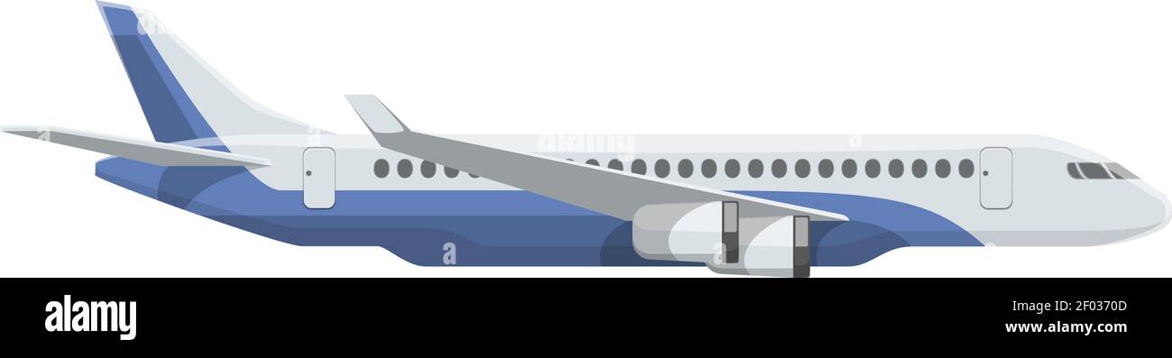 Avion, transport aérien moyens de transport vecteur isolé. Icône avion de ligne rapide, déplacement Illustration de Vecteur