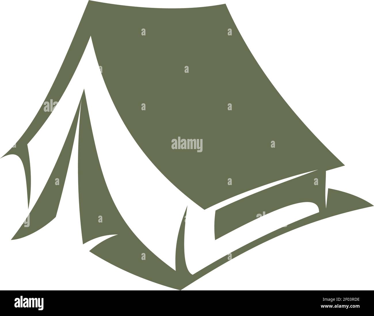 Icône de tente de camping et de randonnée, alpinisme et tourisme extrême. Symbole vecteur cabine aventure en extérieur. Logement portable étanche, symbole de Illustration de Vecteur