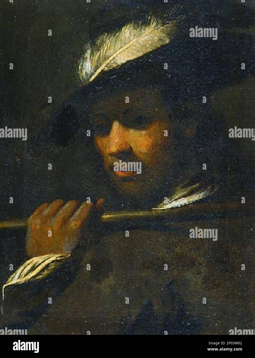 Pietro della Vecchia - Portrait d'un homme avec une casquette plombé. Banque D'Images