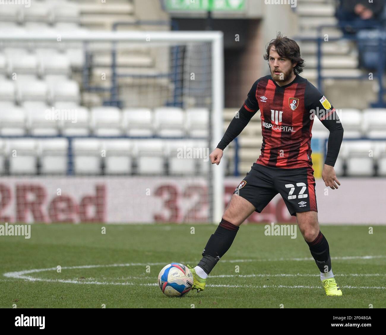 Preston, Royaume-Uni. 06e mars 2021. Ben Pearson #22 de Bournemouth en action pendant le match à Preston, Royaume-Uni le 3/6/2021. (Photo de Simon Whitehead/News Images/Sipa USA) crédit: SIPA USA/Alay Live News Banque D'Images