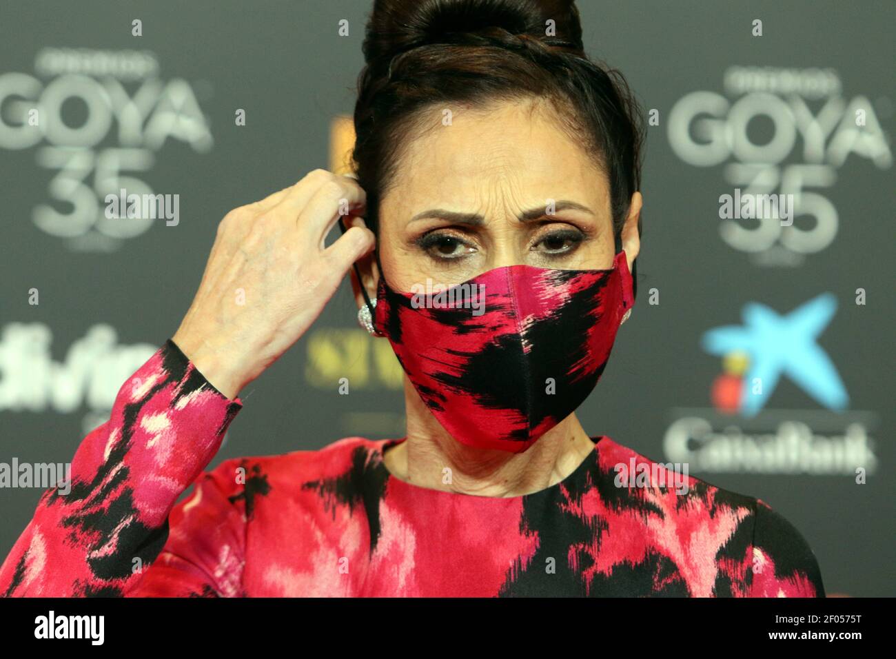 Malaga, Espagne. 06e mars 2021. L'actrice Maria Barranco au photocall pour la 35e édition annuelle des Goya film Awards à Malaga le samedi 06 mars 2021 crédit: CORCON PRESS/Alay Live News Banque D'Images