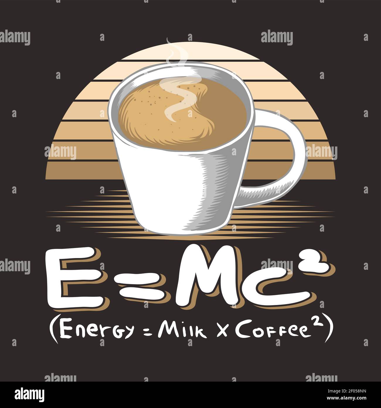 Illustration vectorielle rétro de verre de café au lait pour votre entreprise ou marque Illustration de Vecteur