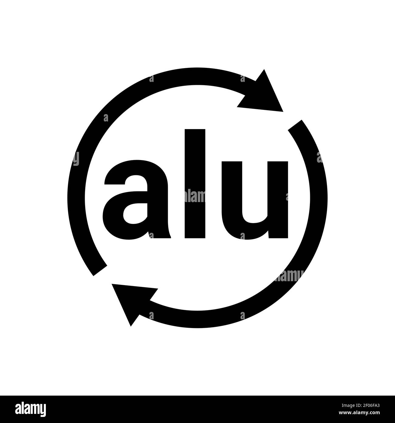 Icône de code de recyclage de l'aluminium. Symbole vectoriel de signe du logo Alu Illustration de Vecteur