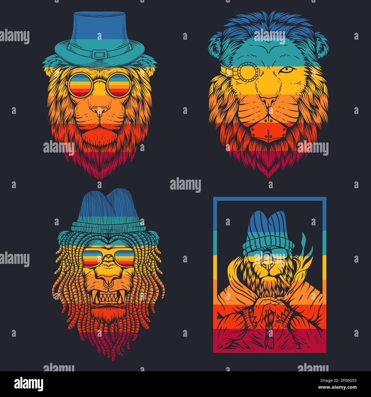 illustration du vecteur rétro lion pour votre entreprise ou votre marque Illustration de Vecteur