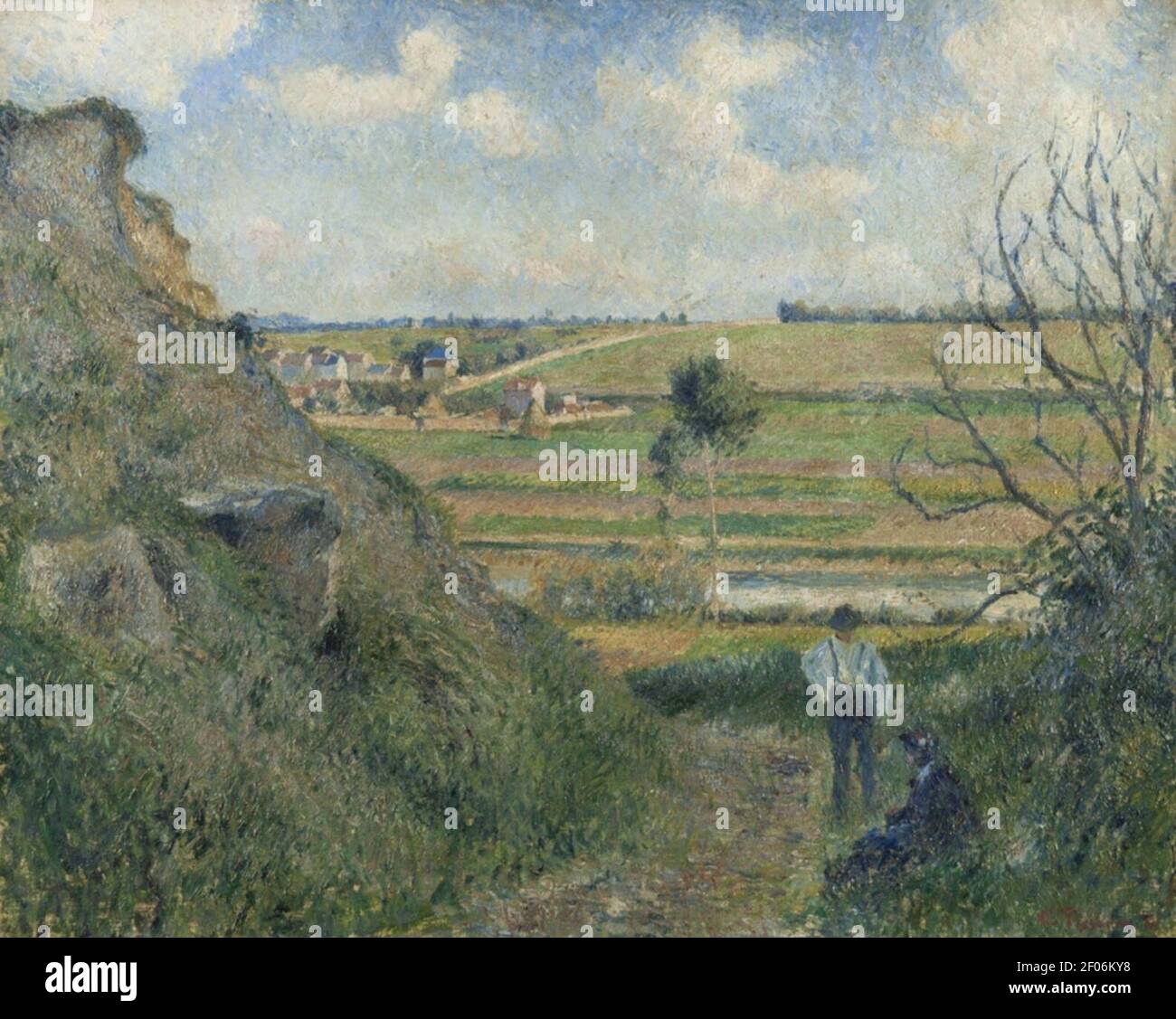 Pissarro - Paysage, Bazincourt, 1881. Banque D'Images