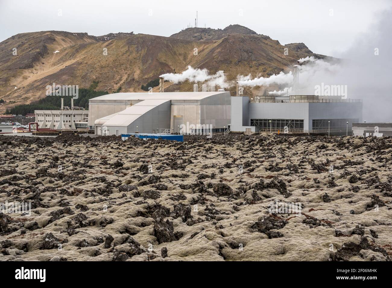 Centrale géothermique de Svartsengi, près de Grindavik, péninsule de Reykjanes, sud de l'Islande Banque D'Images