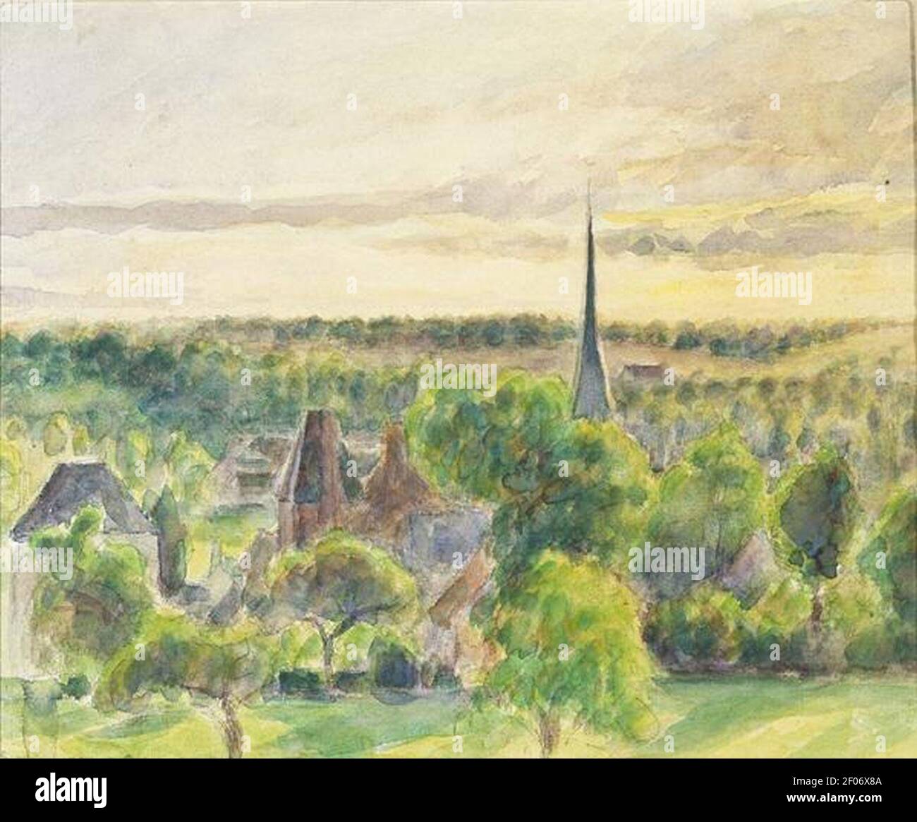Pissarro Paysage à Eragny. Banque D'Images