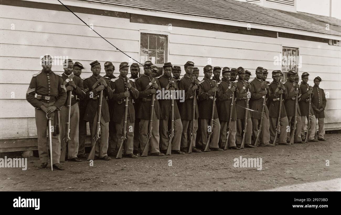 District de Columbia. Compagnie E, 4e infanterie américaine afro-américaine, à fort Lincoln pendant la guerre civile Banque D'Images