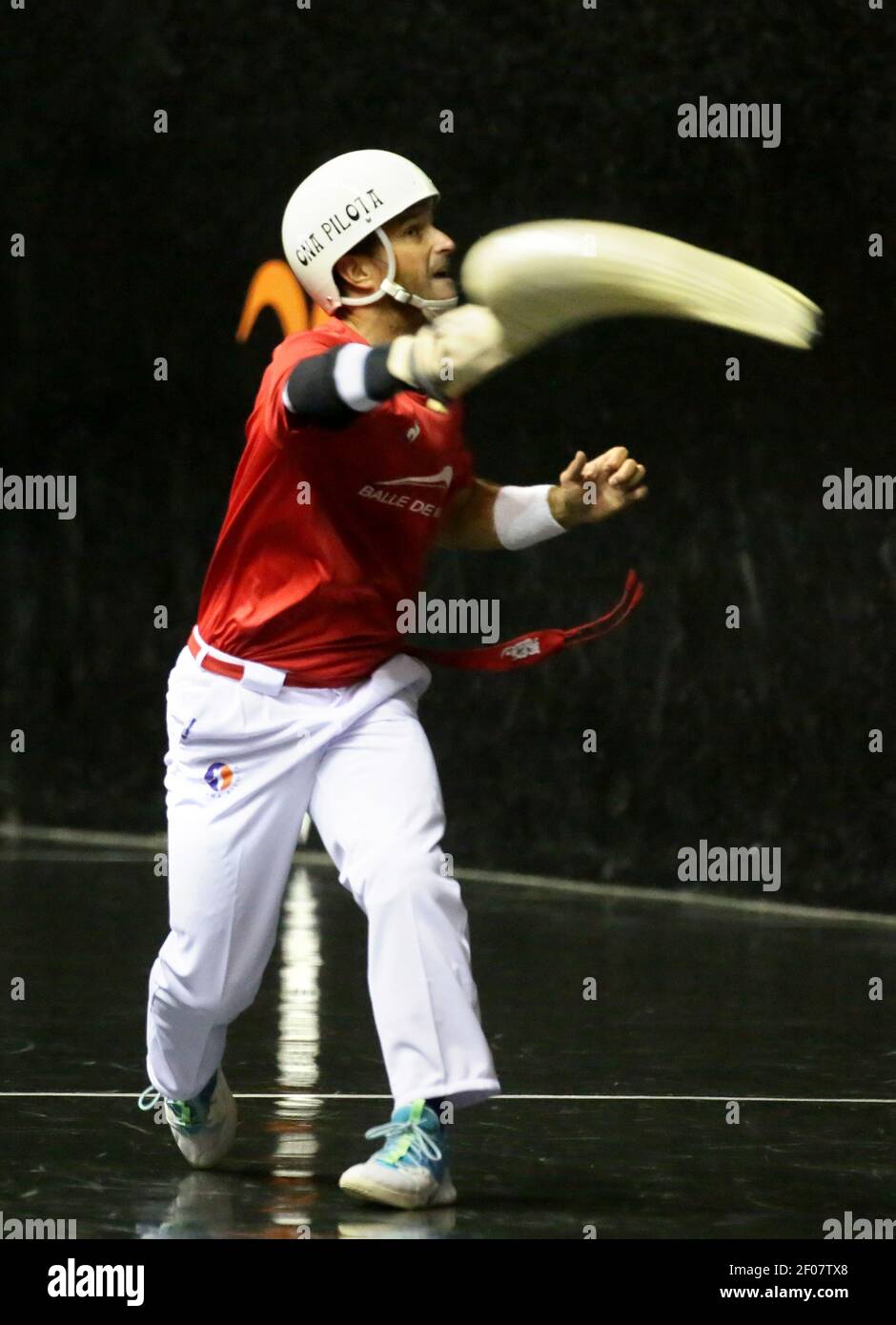 Cesta punta. Pelota sport basque. Jai-Alai Biarritz. Pays basque. France. Banque D'Images