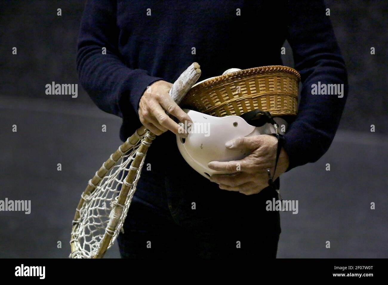 Cesta punta. Pelota sport basque. Jai-Alai Biarritz. Pays basque. France. Banque D'Images