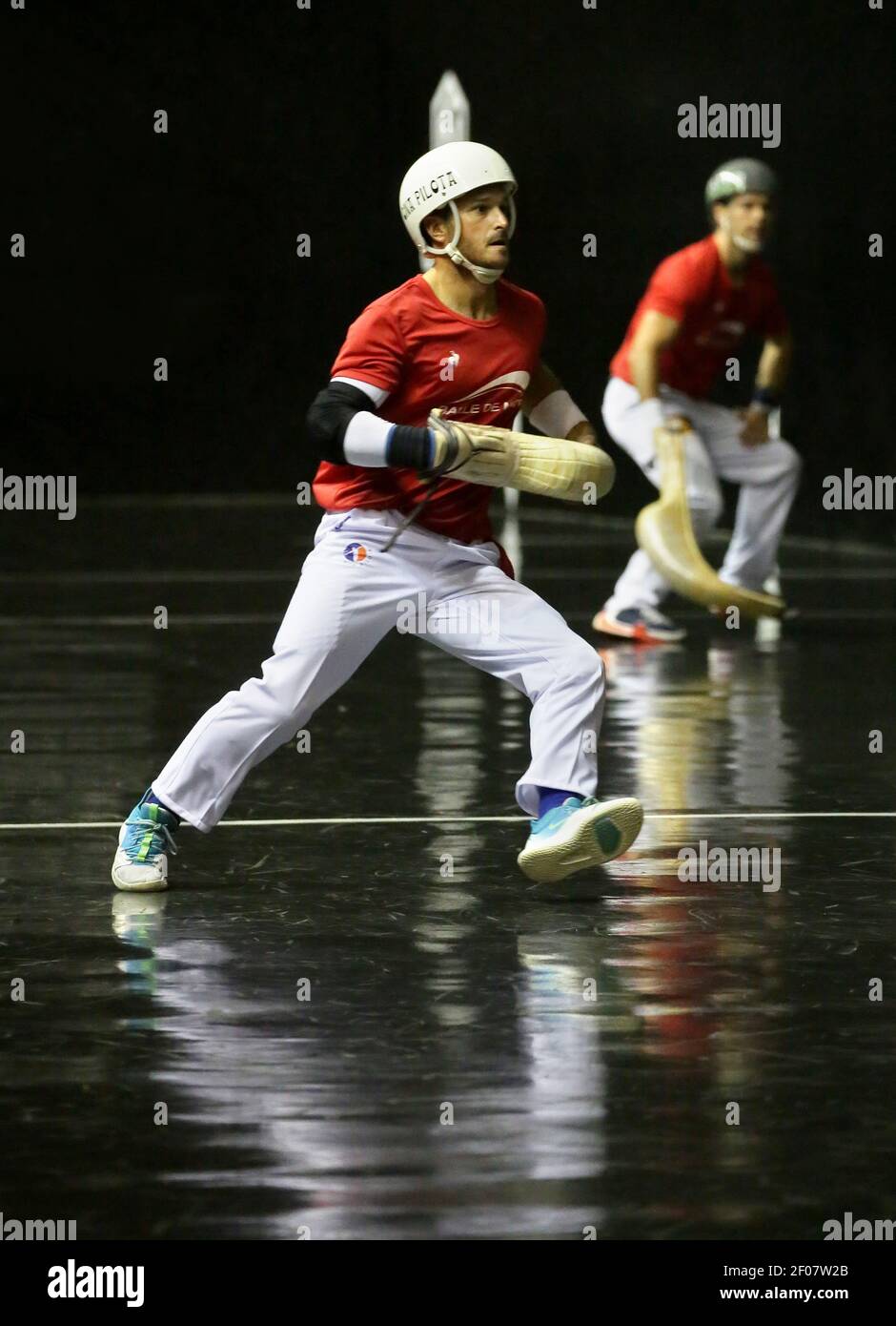 Cesta punta. Pelota sport basque. Jai-Alai Biarritz. Pays basque. France. Banque D'Images