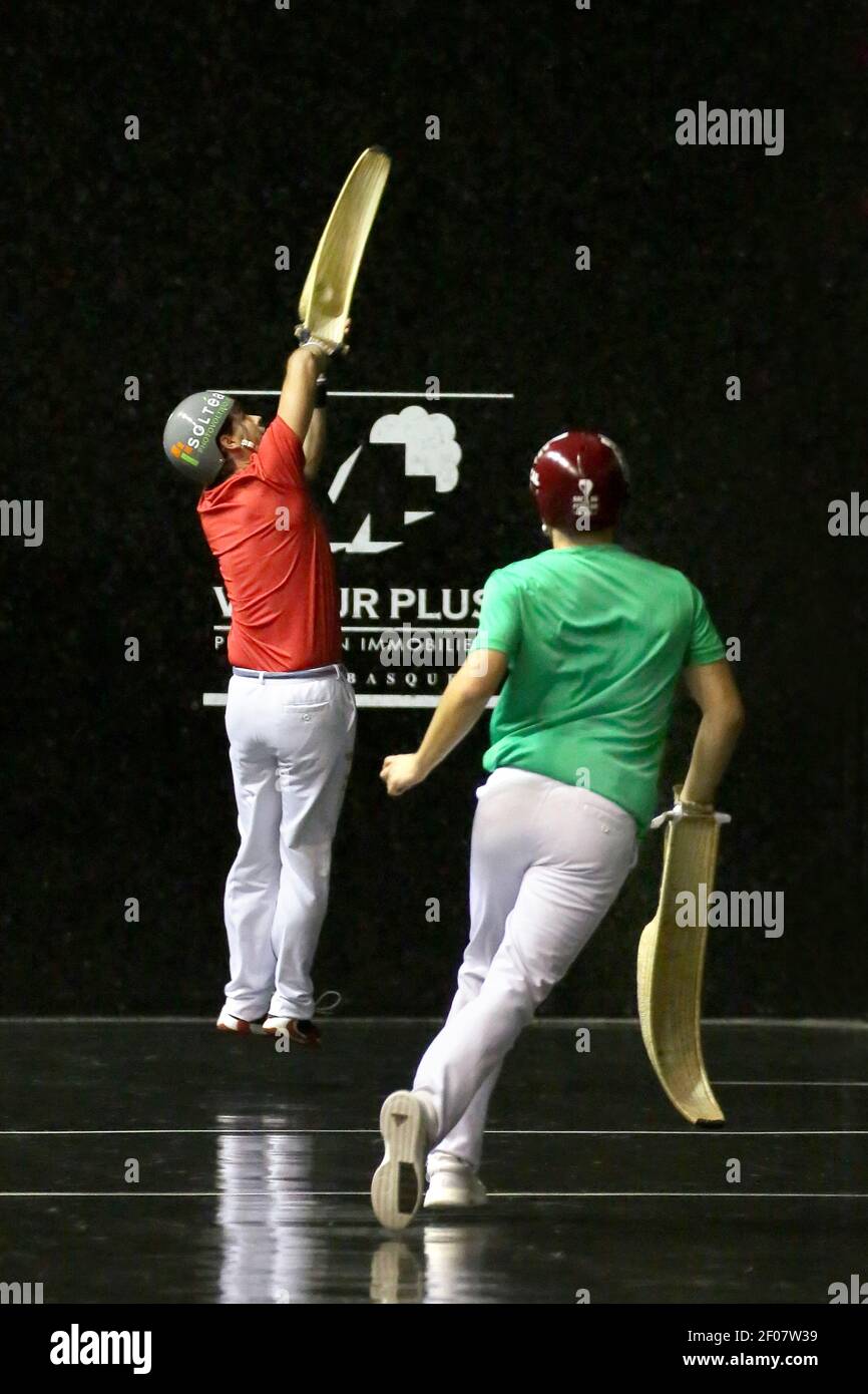 Cesta punta. Pelota sport basque. Jai-Alai Biarritz. Pays basque. France. Banque D'Images