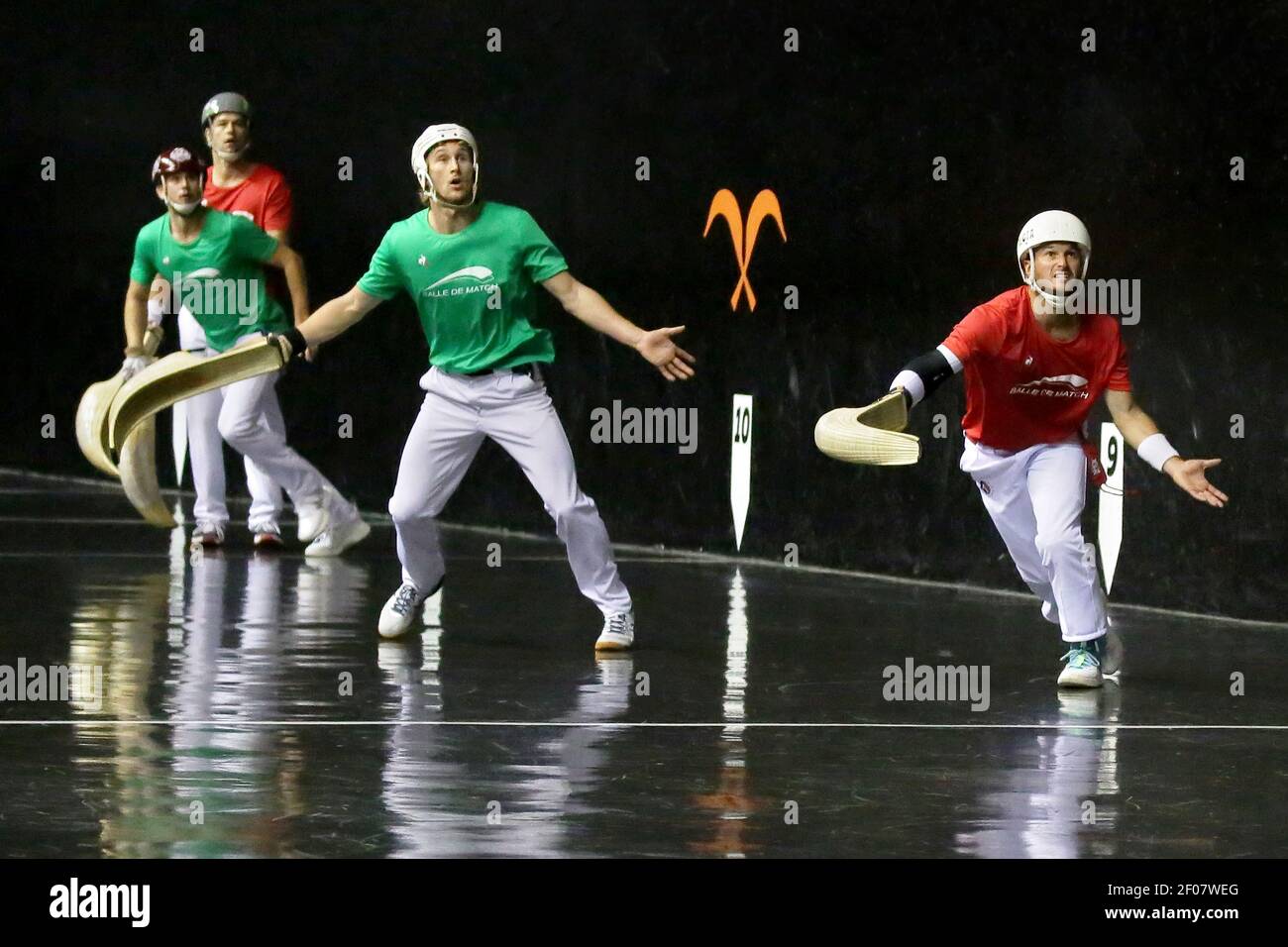 Cesta punta. Pelota sport basque. Jai-Alai Biarritz. Pays basque. France. Banque D'Images