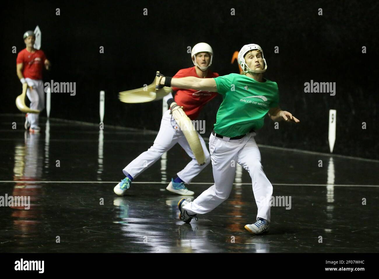 Cesta punta. Pelota sport basque. Jai-Alai Biarritz. Pays basque. France. Banque D'Images