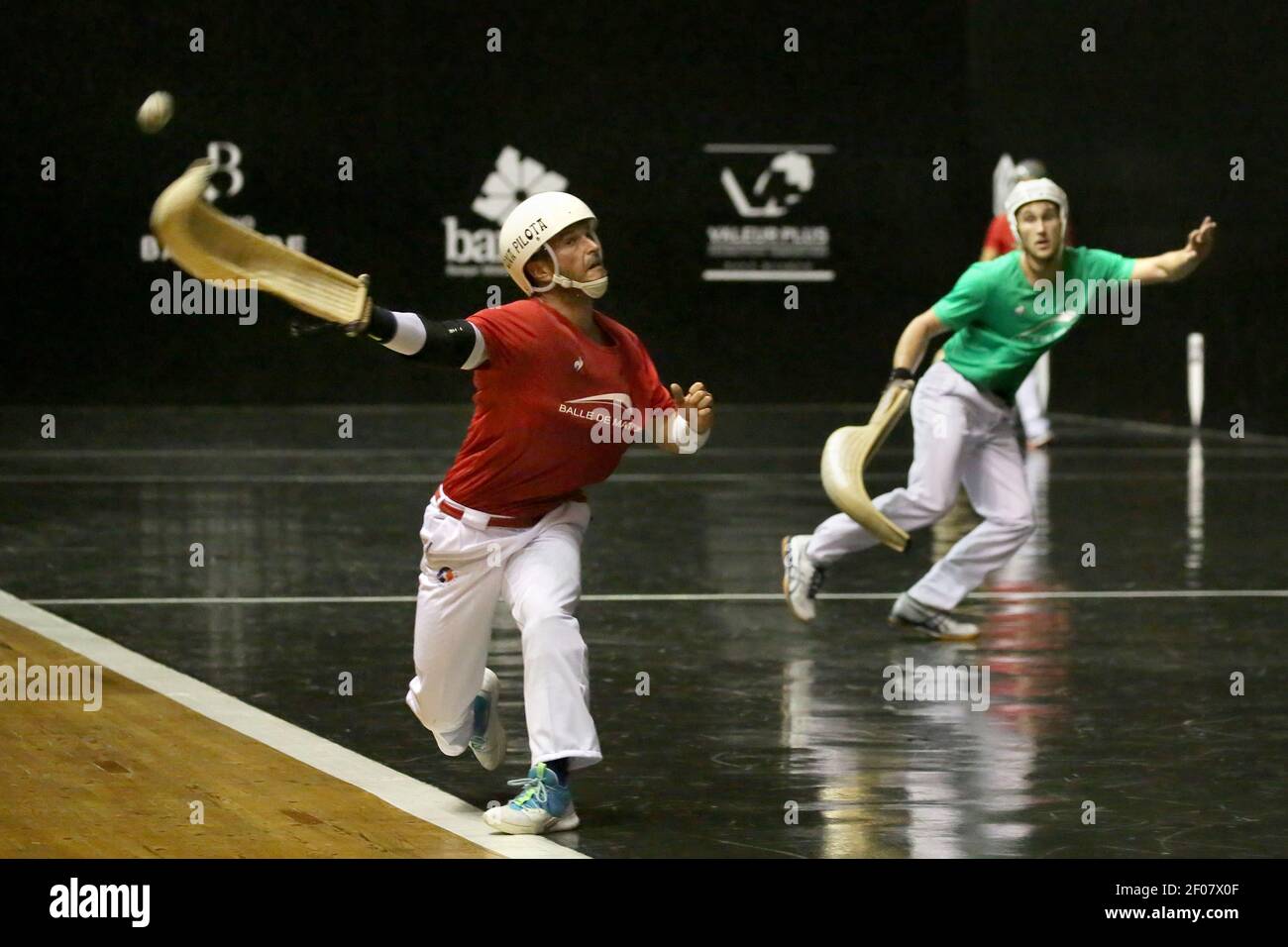 Cesta punta. Pelota sport basque. Jai-Alai Biarritz. Pays basque. France. Banque D'Images