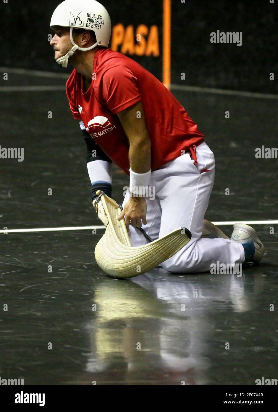 Cesta punta. Pelota sport basque. Jai-Alai Biarritz. Pays basque. France. Banque D'Images