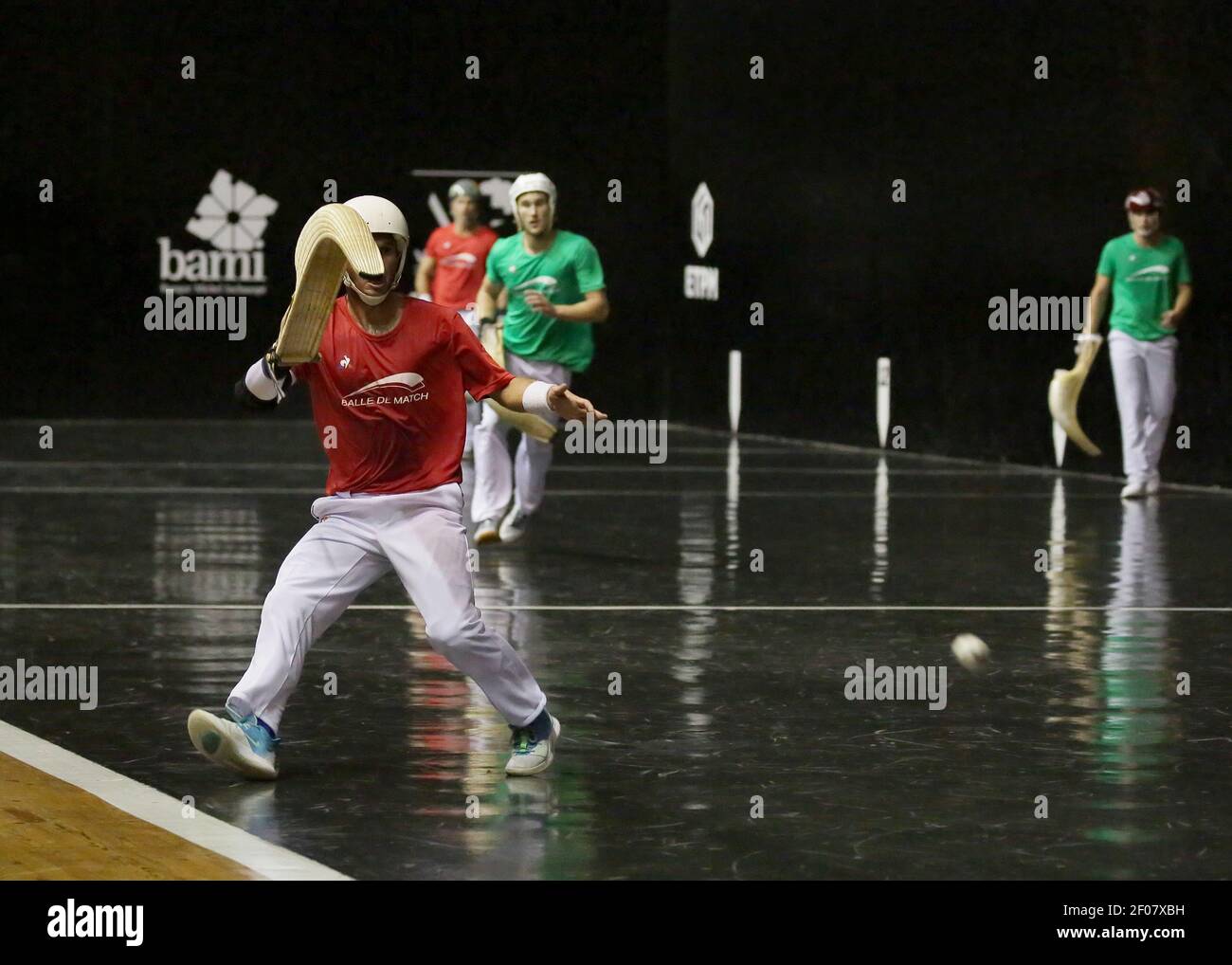 Cesta punta. Pelota sport basque. Jai-Alai Biarritz. Pays basque. France. Banque D'Images