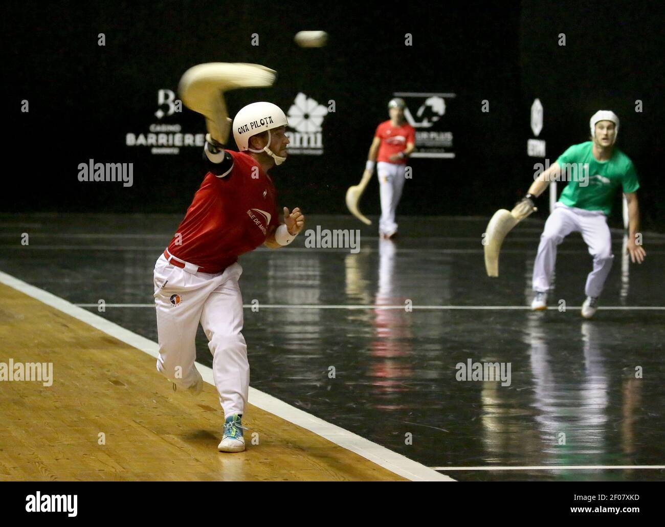 Cesta punta. Pelota sport basque. Jai-Alai Biarritz. Pays basque. France. Banque D'Images