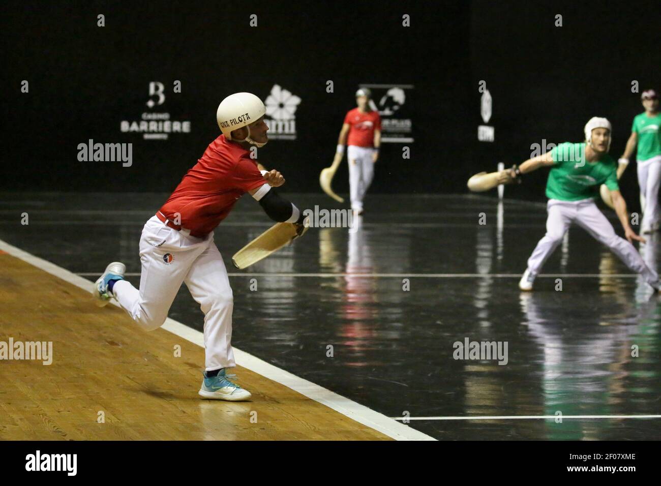 Cesta punta. Pelota sport basque. Jai-Alai Biarritz. Pays basque. France. Banque D'Images