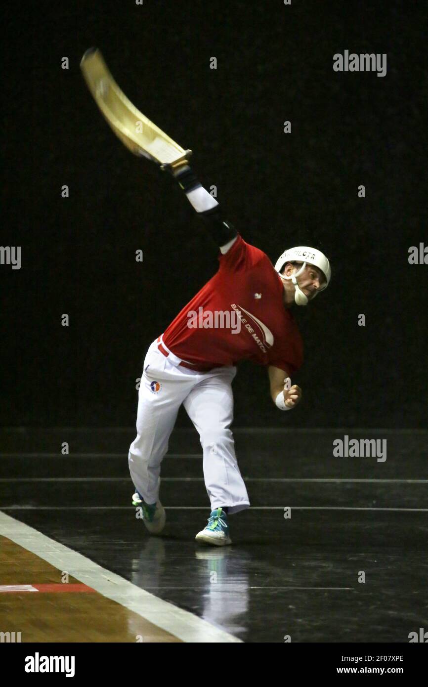 Cesta punta. Pelota sport basque. Jai-Alai Biarritz. Pays basque. France. Banque D'Images