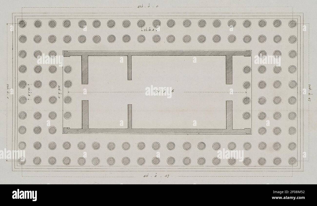 Plan du Temple d'Artémis à Éphèse, Turquie - Wilkins William - 1807. Banque D'Images