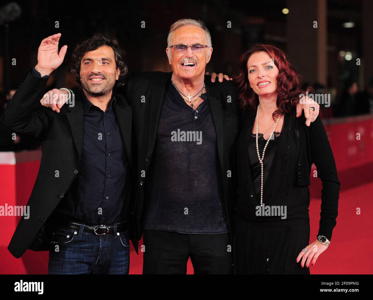 Stefano Veneruso, Franco Califano et Chiara Tilesi. 3 novembre, Rome, Italie. 6e Festival international du film de Rome - Noi Di Settembre tapis rouge. Crédit photo: Giulio Marcocchi/Sipa Press. Banque D'Images