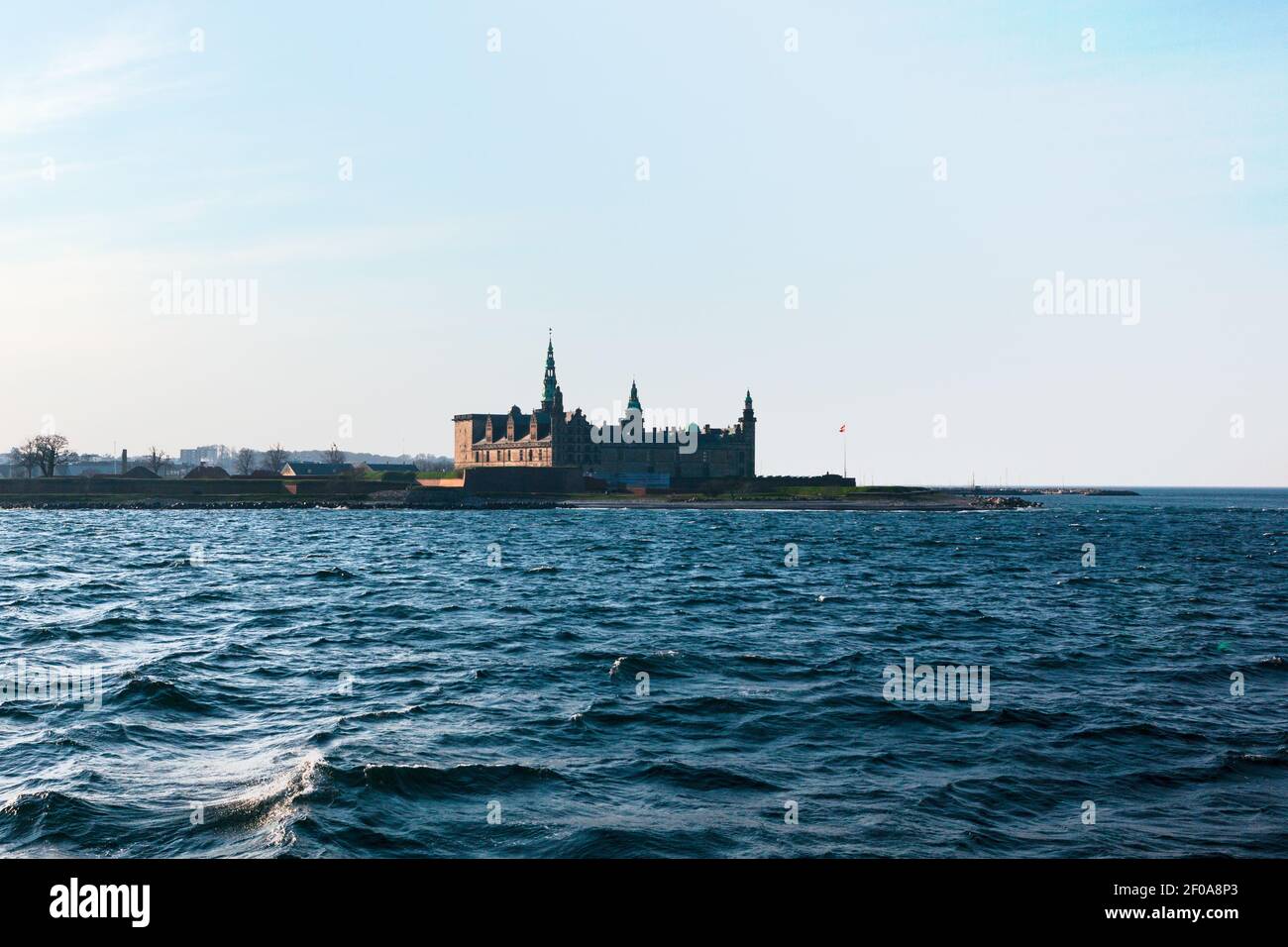 Château de Kronborg à Helsingor Danemark, vue de la mer Banque D'Images
