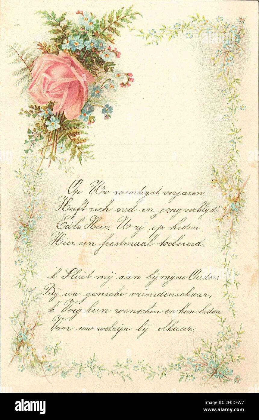 Poeme De Agnes Keller A L Occasion De 70e Anniversaire Pierre Cuypers Cuypershuis 0387 D 001 Photo Stock Alamy