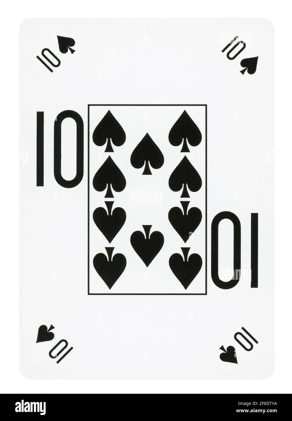 Dix de pique jeu de carte - isolated on white (chemin inclus) Banque D'Images
