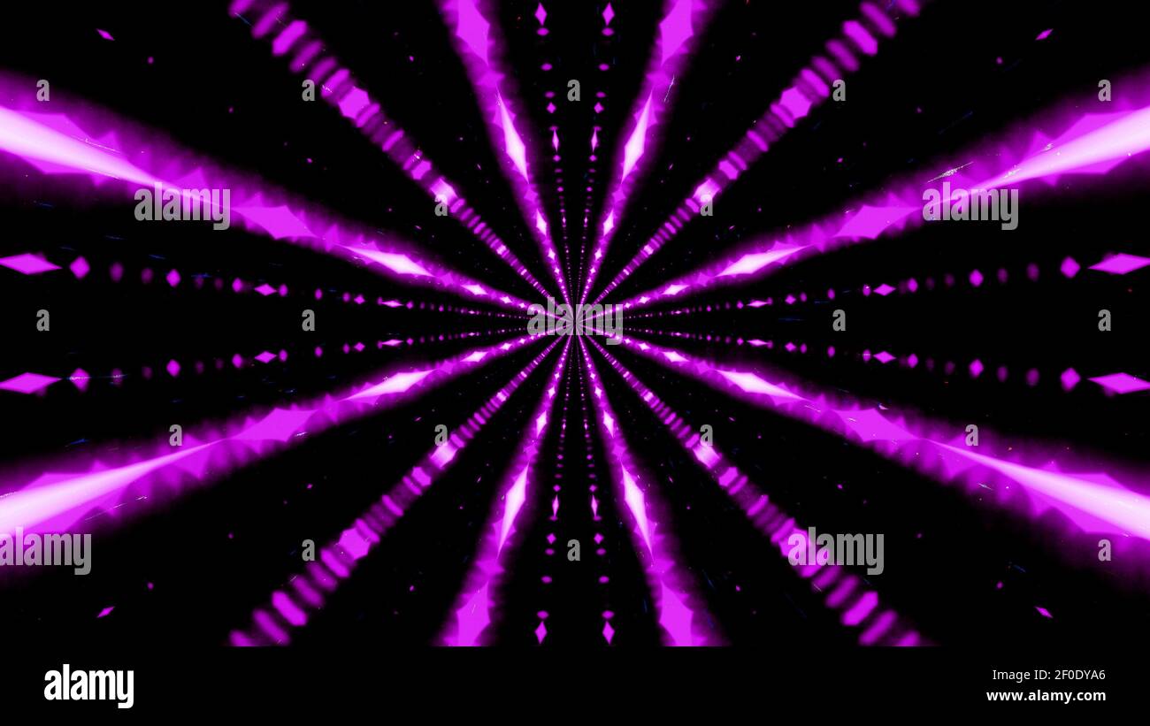 Illustration 3D d'un tunnel avec lumières néon Banque D'Images