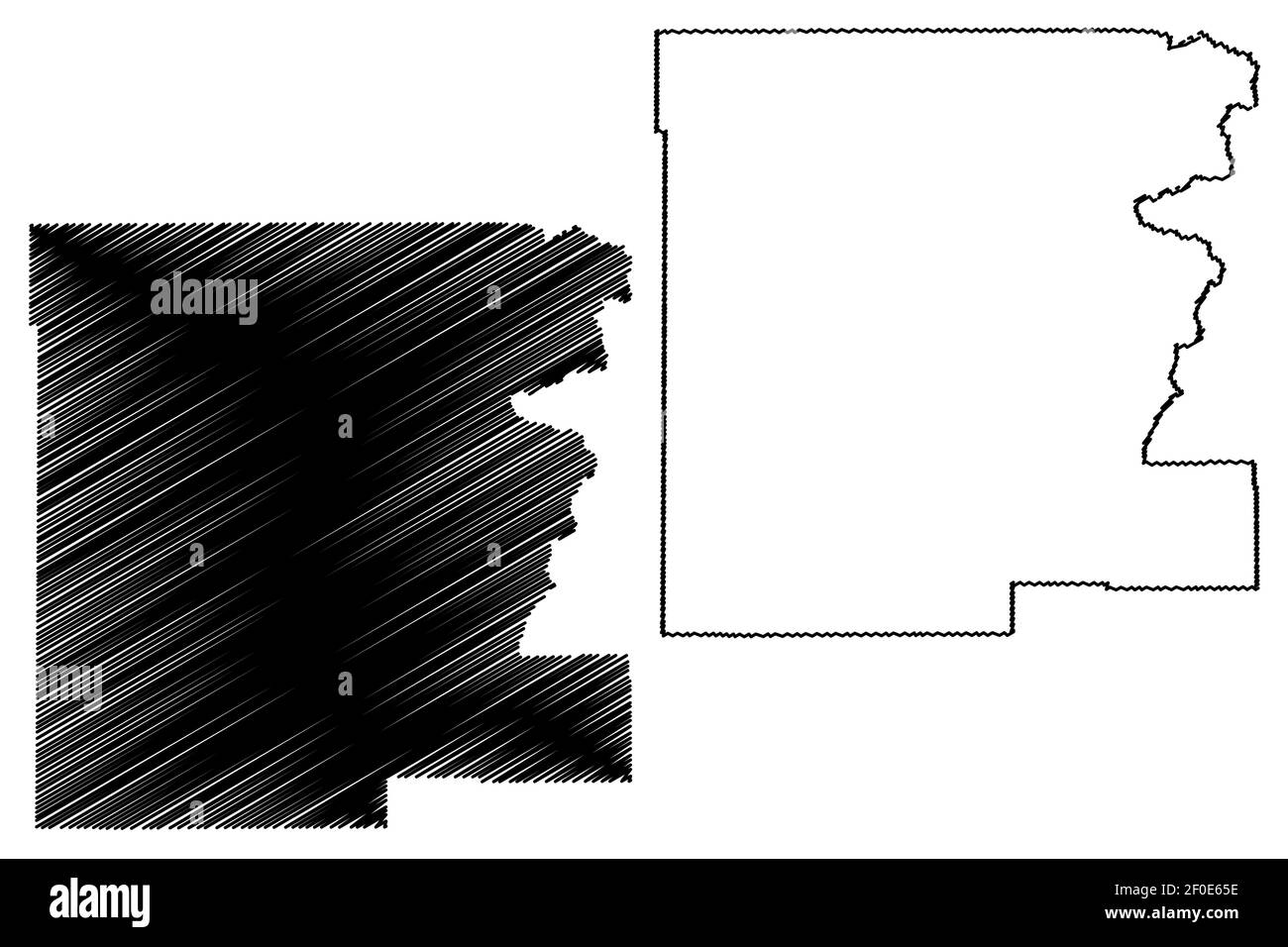 Grant County, Oregon State (comté des États-Unis, États-Unis d'Amérique, États-Unis, États-Unis, États-Unis) carte illustration vectorielle, scribble sketch carte Grant Illustration de Vecteur